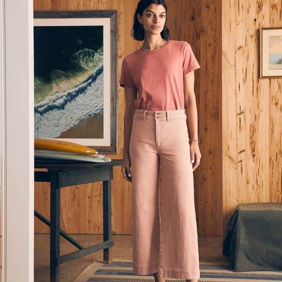 Brand New! Faherty Crop Jean - Clay Pink Wash (Size 25) - Picture 6 of 6